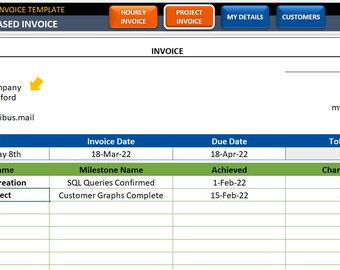 Modele De Facture Freelance Feuille De Calcul De Facture Etsy Canada