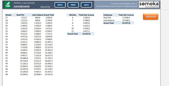 Template Calculator