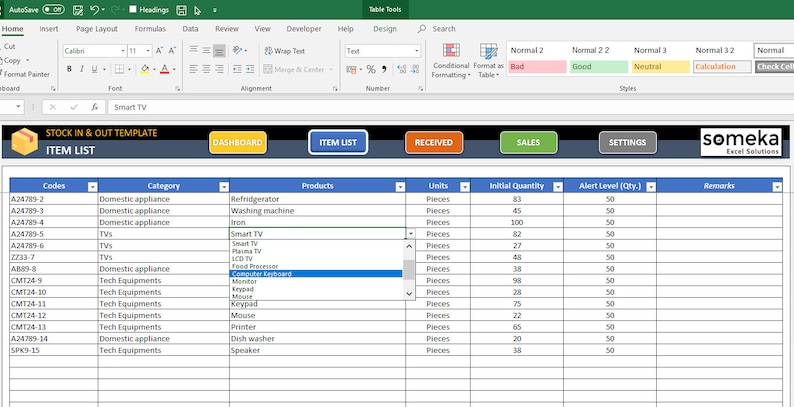 Stock Inventory Tracker: Excel Template for Inventory Management - Etsy