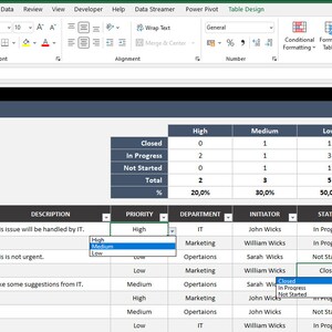 Issue Tracker Excel Template: Project Management Planner - Etsy
