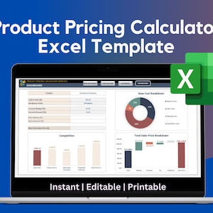 Product Pricing Excel Template | Product Pricing Strategy | Profit Tracker | Cost Calculator | Product Cost Template