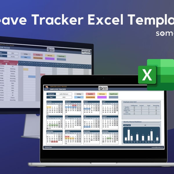 Employee Leave Tracker & Vacation Planner | Excel Template | Absence Tracker | PTO Tracker | Staff Annual Entitlements Sheet