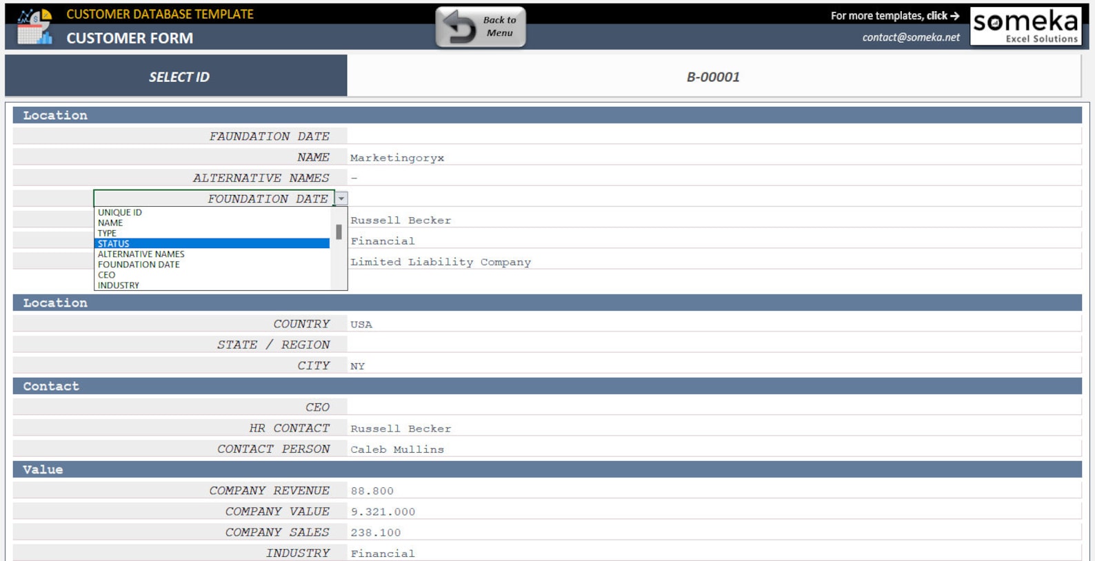 Customer Database Excel Template: Business Tool Spreadsheet - Etsy