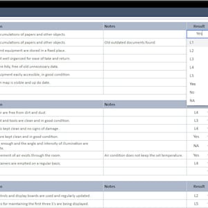 5S Audit Scorecard: Google Sheets Template (printable) - Etsy