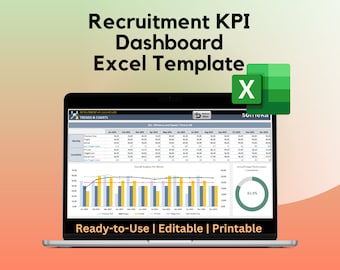 Recruitment KPI Dashboard | Excel Template, Performance Tracker
