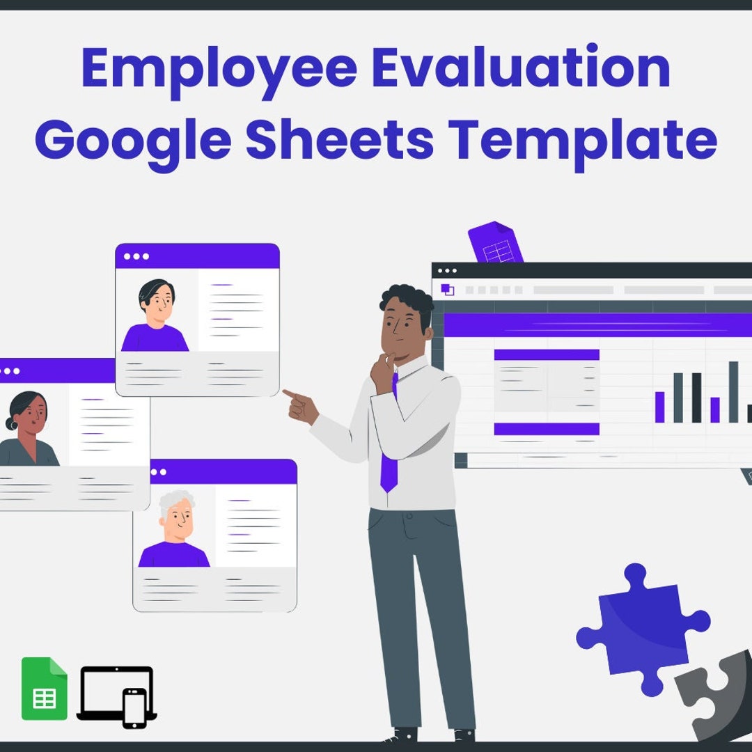 Employee Evaluation Google Sheets Template Performance Review Tool Etsy