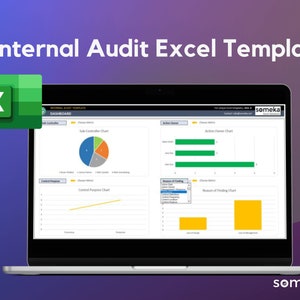 Internal Audit Template | Audit Dashboard | Excel Template | Audit Report Spreadsheet | Audit Checklist