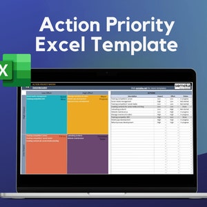 Action Priority Matrix | Excel Template | Prioritization Matrix | Action Diagram | Decision Matrix | Excel Task Priorization Template
