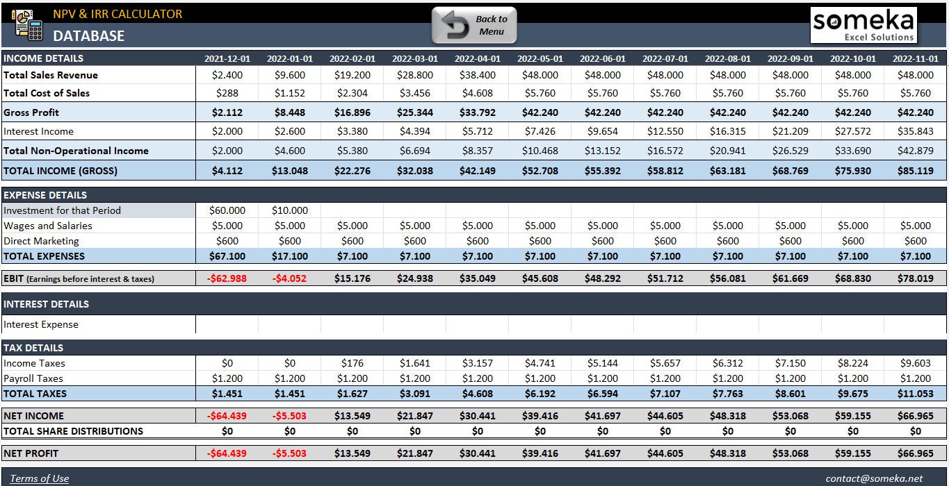 NPV & IRR Calculator Template Excel Template Calculate Net Present NPV & IRR Calculator Template Excel Template Calculate Net Present