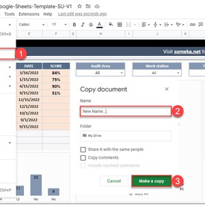 5S Audit Scorecard: Google Sheets Template (printable) - Etsy