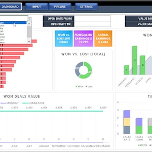 Sales Pipeline Template Sales Excel Analyzer Excel Template Business ...