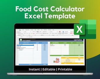 Modello Excel per il calcolo del costo del cibo: Calcolatrice delle ricette del ristorante