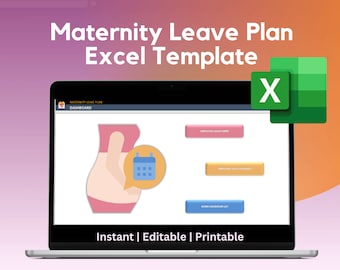 Maternity Leave Plan | Excel Template | Editable and Printable Form | Before Leave Checklist | Work Handover