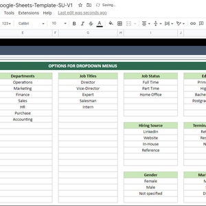 Employee Database | Google Sheets | HR Database Template | Human ...