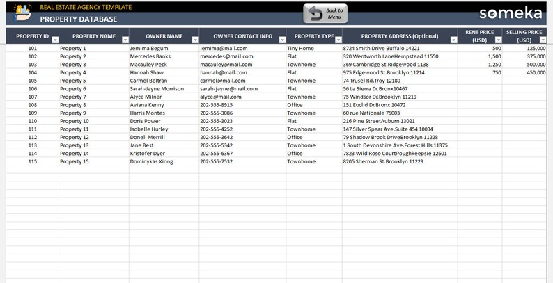 Real Estate Agency Excel Template Track Your Brokers and Properties Real Estate Agency Excel Template Track Your Brokers and Properties