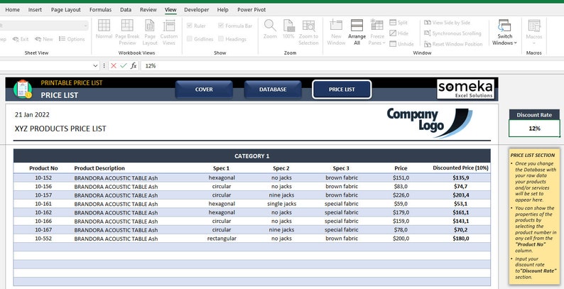 Printable Price List Excel Price List 2