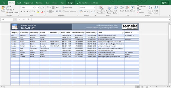 contact list template in excel ready to print professional how to make contact list in excel