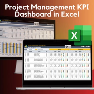 Project Management KPI Dashboard | Excel Template | KPI Report Template | Dynamic Reporting | Performance Tracking Report
