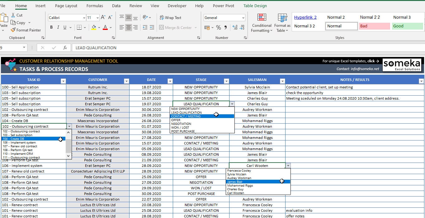 CRM Excel Template | Customer Relationship Management Database | Track ...