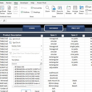 Printable Price List Excel Database