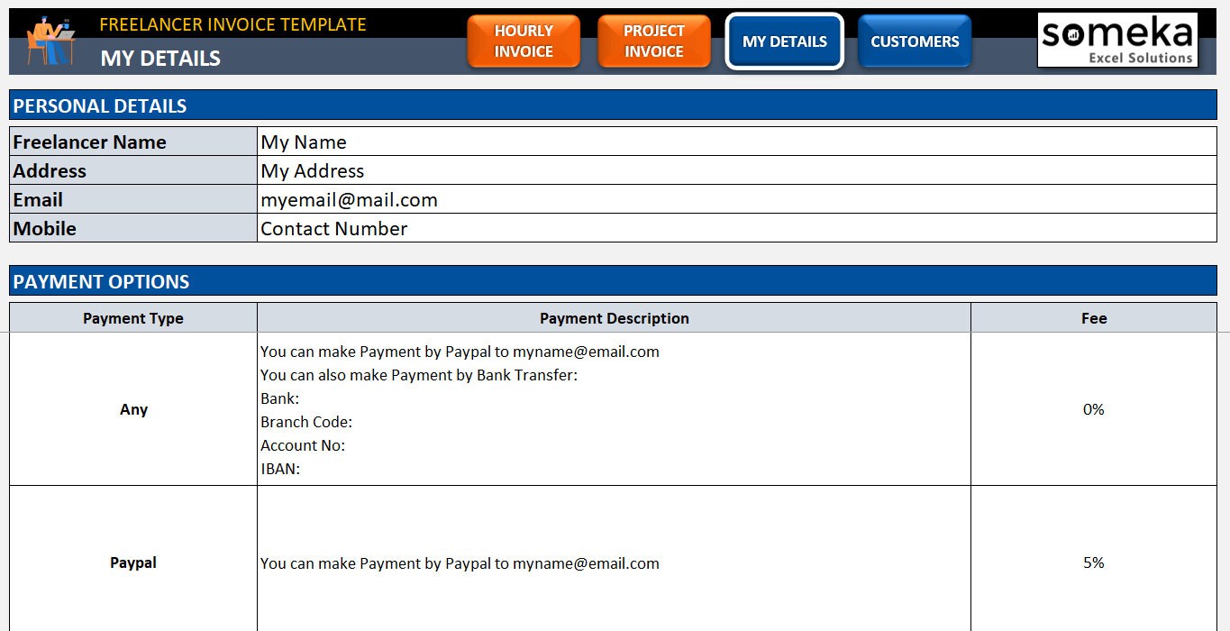 Freelance Invoice Template | Invoice Spreadsheet | Business Invoice ...
