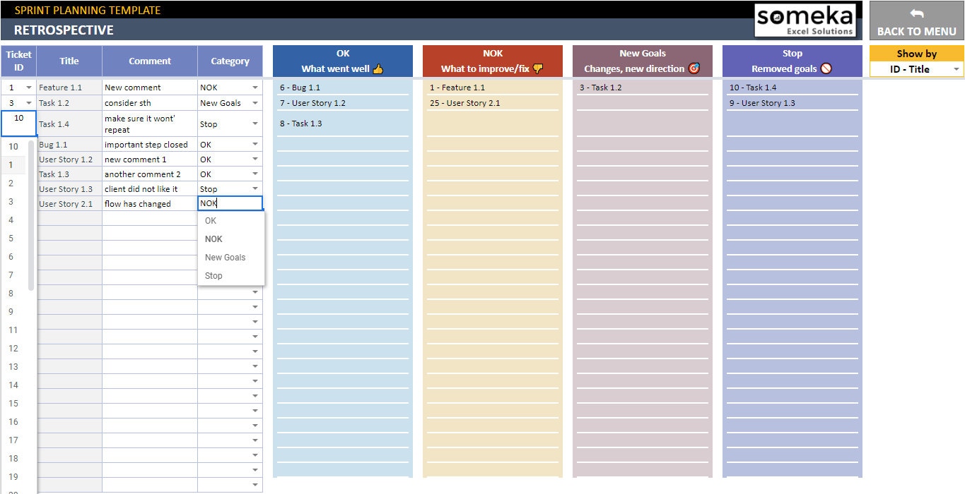 Sprint Planning Dashboard Google Sheets Template Agile Project