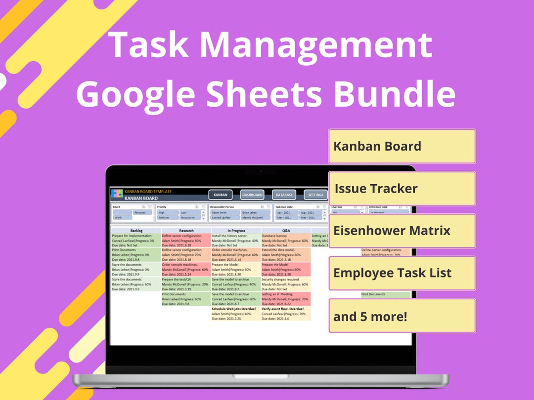 Task Management Tools Bundle | Google Sheets Templates for Task and ...