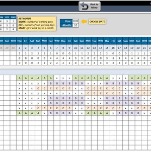 Rotation Schedule Excel Template Employee Worksheet Excel - Etsy Australia