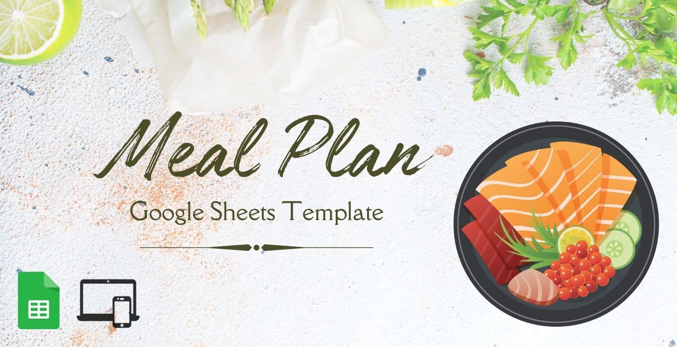 Meal Plan Google Sheets Template Grocery List Template Weekly Meal