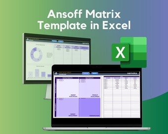 Ansoff Matrix | Excel Template | Dynamic Reporting Dashboard | Product Growth Strategy Template
