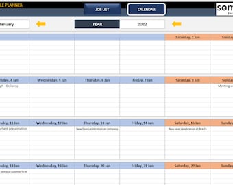 Pianificatore di pianificazione automatico in Excel / Creatore di calendario modificabile / Calendario stampabile / Modello di calendario