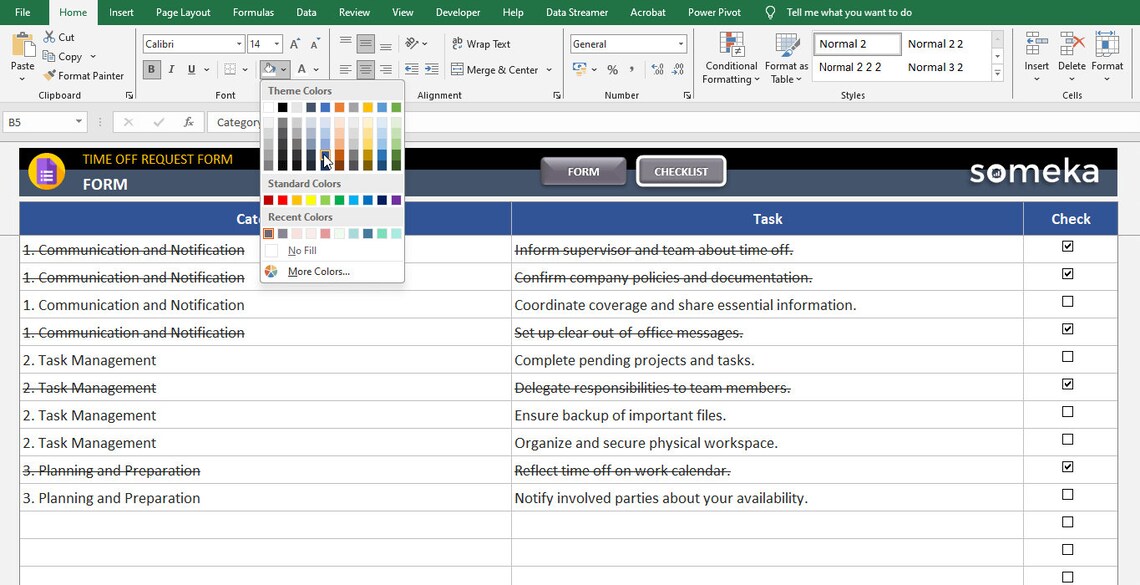 Time-off Request Form | Excel Template | Excel Template | Employee ...