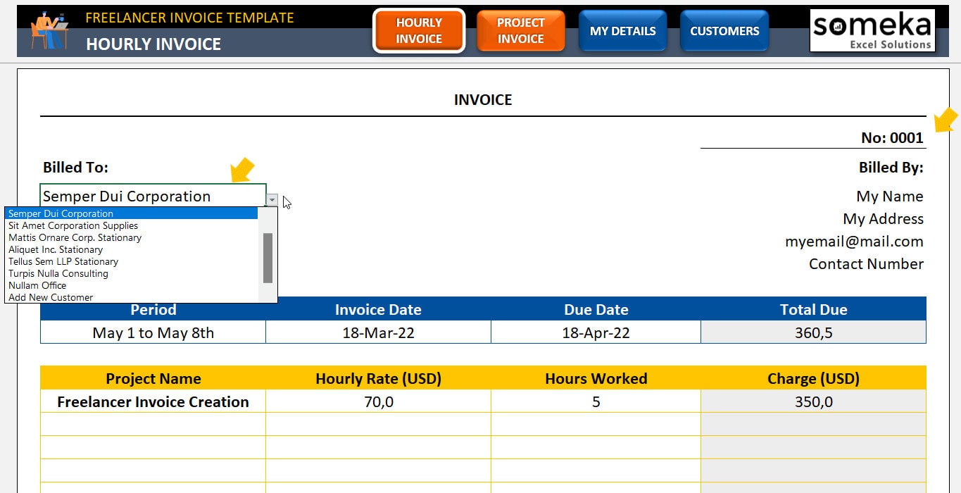 Freelance Invoice Template | Invoice Spreadsheet | Business Invoice ...