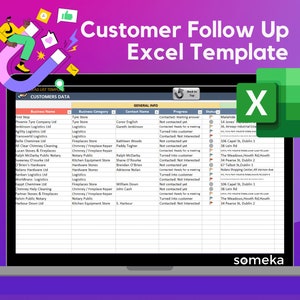 Customer Follow Up Sheet in Excel | Customer Follow Up | Printable Spreadsheet | Lead Tracker for Prospecting