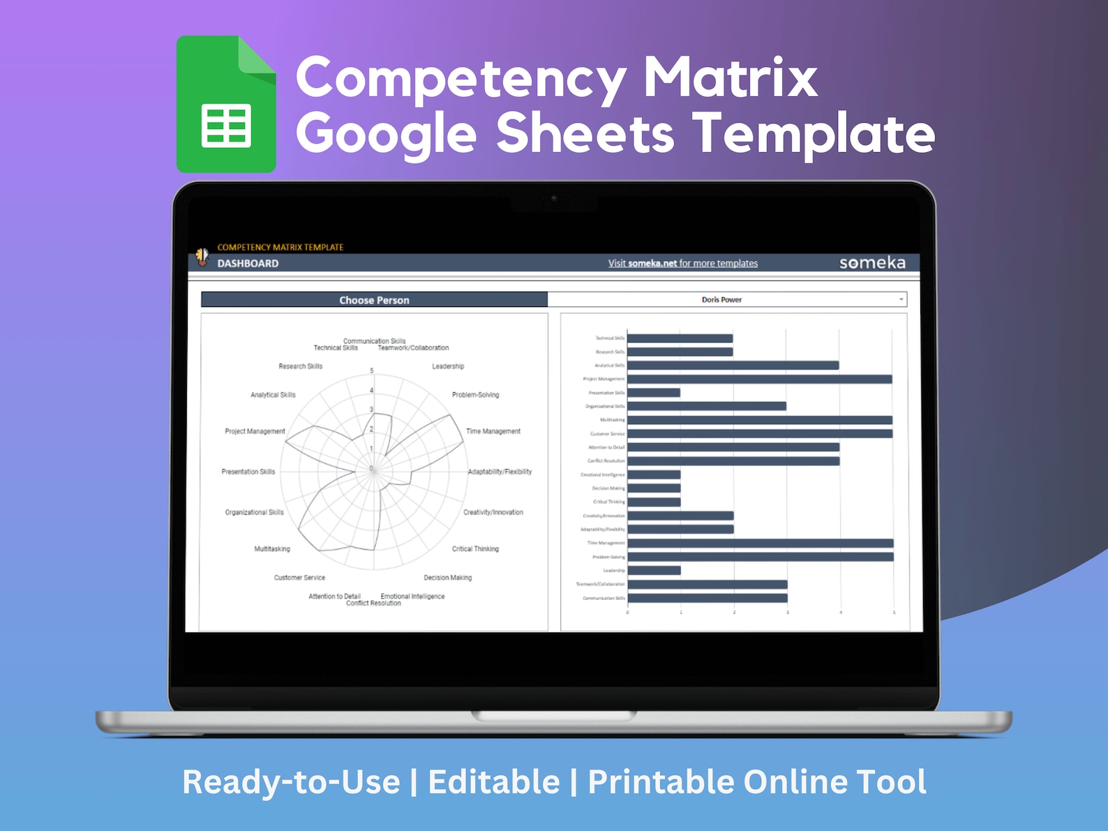 Competency Matrix: Skills Assessment Google Sheets Template - Etsy