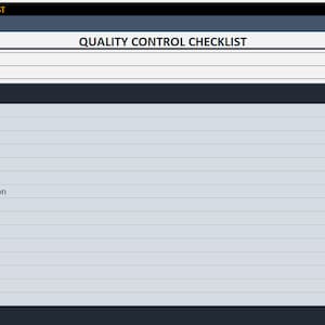 Quality Control Checklist | Excel Template | QA Checklist | Printable ...