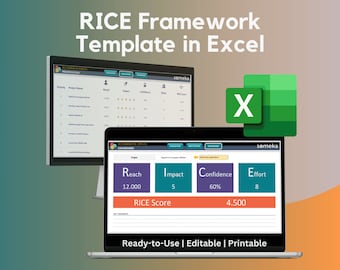 RICE Framework Excel Template | Project Prioritization Tool