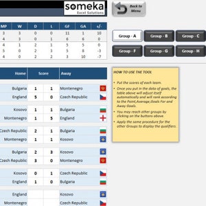 EURO Cup 2020 Qualifiers Template Interactive Spreadsheet ...