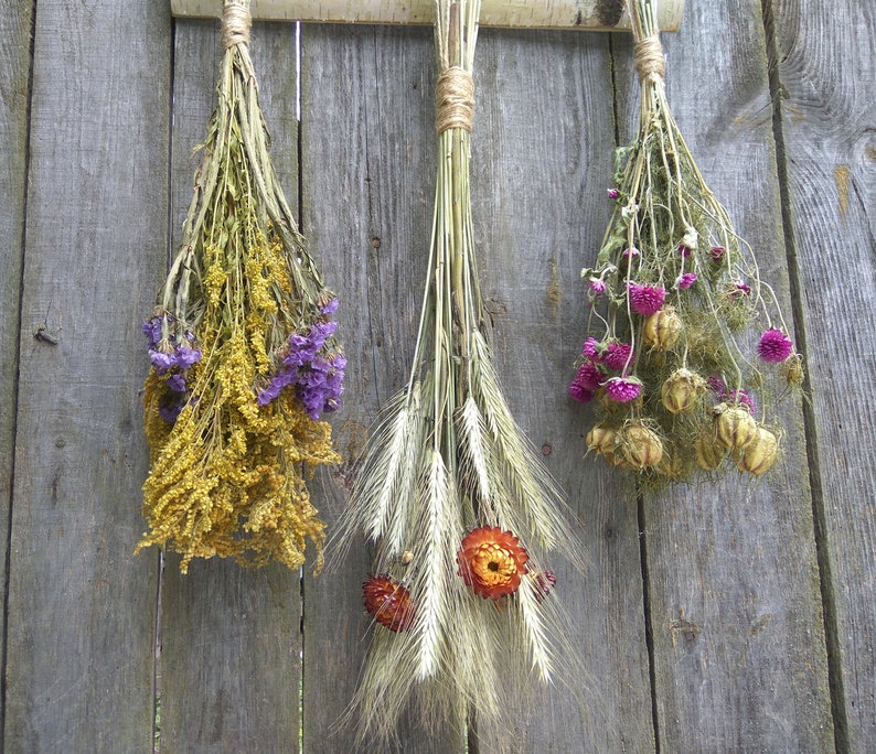 White Birch Rack, Country Rustic, Primitive Decor, Wall Decor, Natural Rustic Decor,Dried Flower Rack, Dried Flower Decor, Hanging Decor image 9