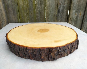 Large wood slice, 14"-15" Alder Wood Slice,  Wood round cake stand