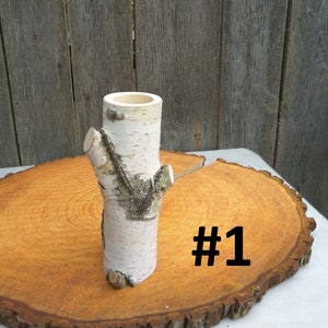 Tall wood vase, White birch vase image 10