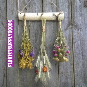 White Birch Rack, Country Rustic, Primitive Decor, Wall Decor, Natural Rustic Decor,Dried Flower Rack, Dried Flower Decor, Hanging Decor image 2