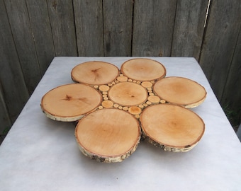 18"-22'' cake stand,  Wood Cake Stand, Birch slice stand