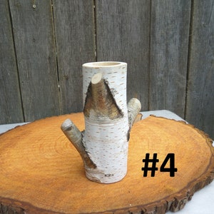 Tall wood vase, White birch vase image 8