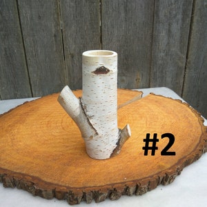 Tall wood vase, White birch vase image 9