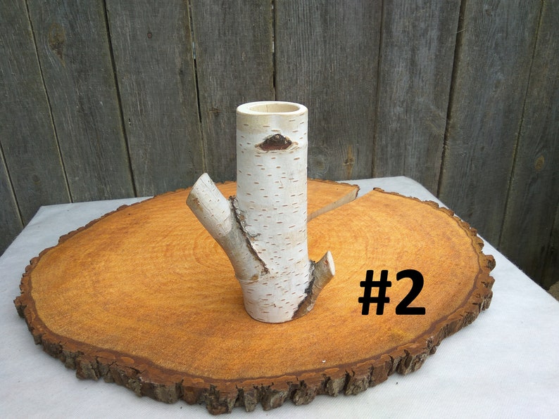 Tall wood vase, White birch vase image 9