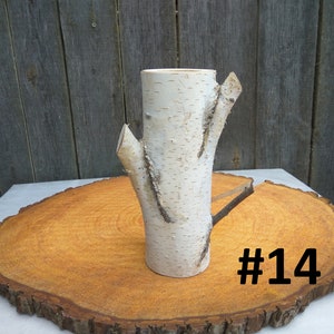 Tall wood vase, White birch vase image 3