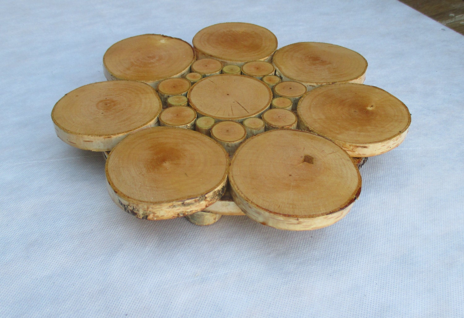 12'' cake stand Rustic Wood Centerpiece Wood Cake Etsy