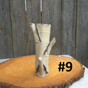 Tall wood vase, White birch vase image 6
