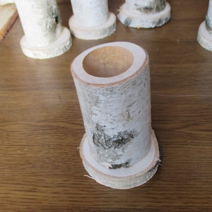 Birch log vase, birch decor, birch bark decor, table centerpiece